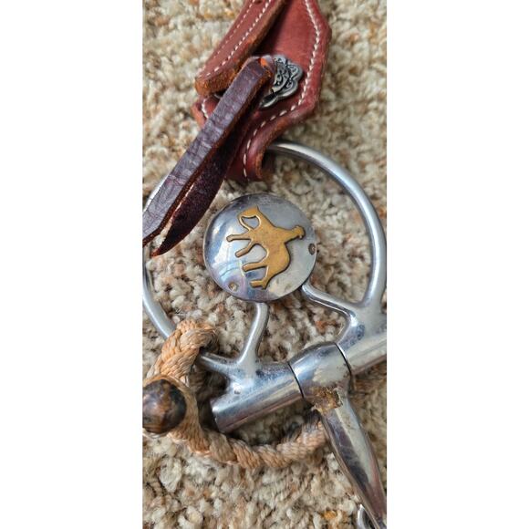 Pleasure horse O ring snaffle bit 5" with leather bridle and braided curb chain - Picture 2 of 3